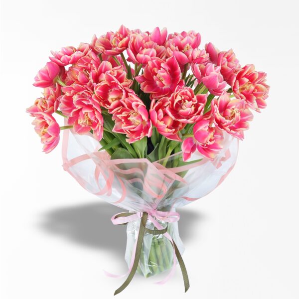 30 Adet Pembe Lale Buketi